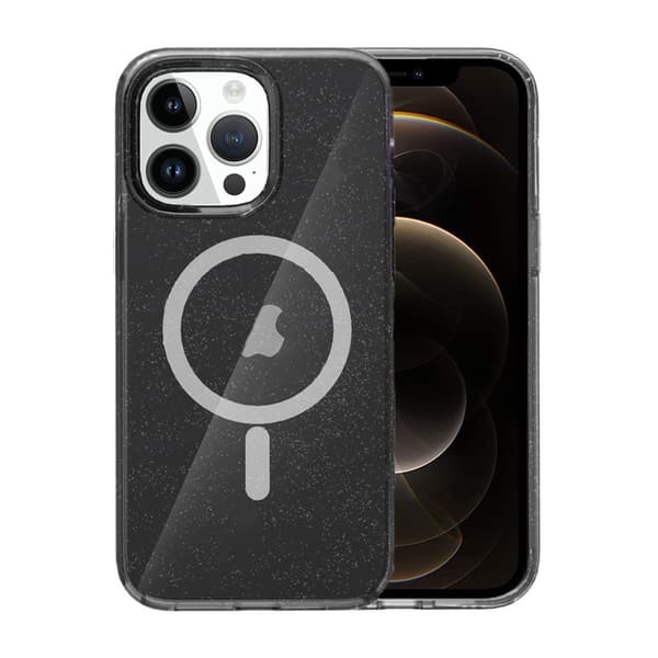 Glitter Magsafe Mobile Case for iPhone 12 and 12 Pro - Black