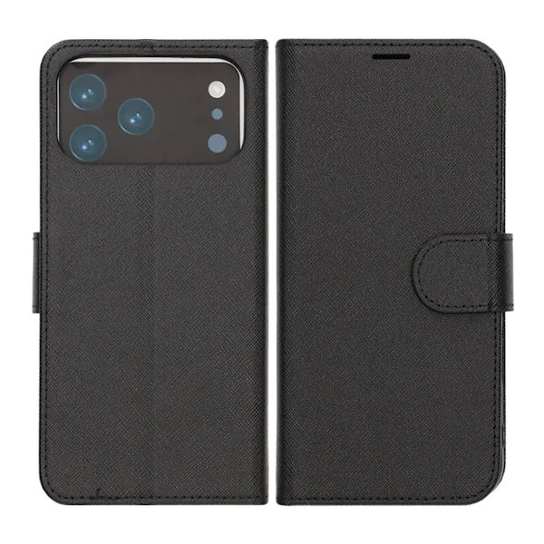 Wallet Case with Stand for iPhone 17 Pro - Black