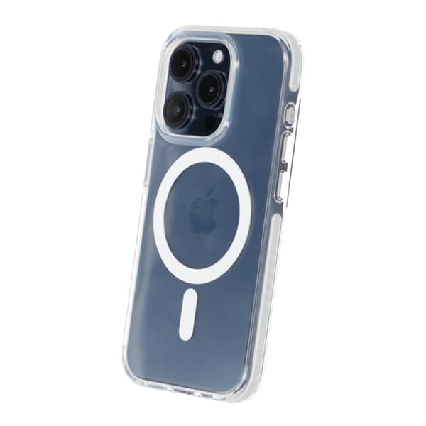Transparent double-sided coated IMD magnetism case For iPhone 15 Pro white