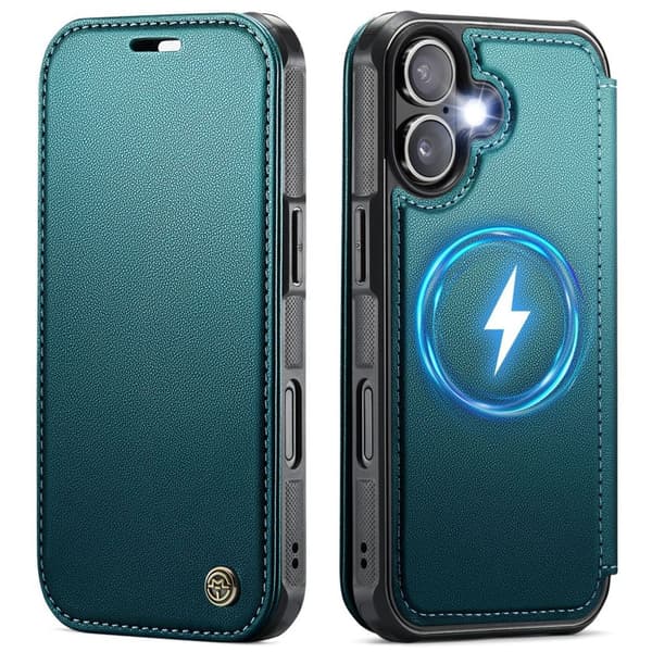 CASEME 053 iPhone 16 Wallet Cover MagSafe RFID blocking - Turquoise