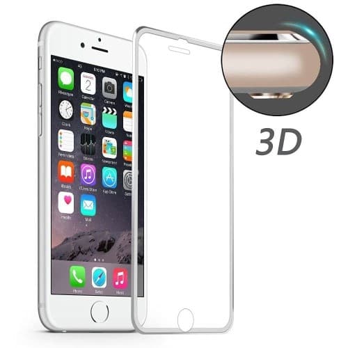 HAT PRINCE härdat skärmskydd m. ram till iPhone 7/8/SE 2 - Silver Svart