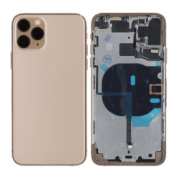 iPhone 11 Pro Max Back Cover with Full Frame Premium - Gold