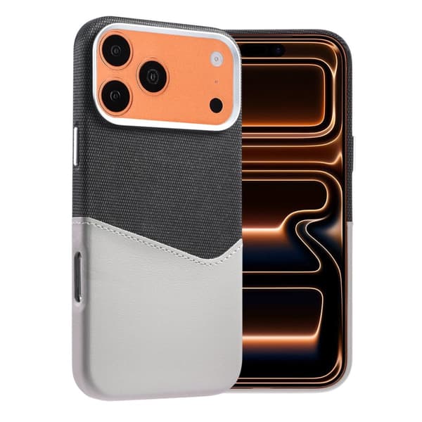 Magnetiskt Mobilskal med Läder Korthållare till iPhone 17 Pro Max och 18 Pro Max - Grå