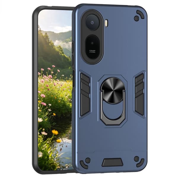 Xiaomi Redmi A7 Pro Case with Ring Holder and Kickstand - Blue