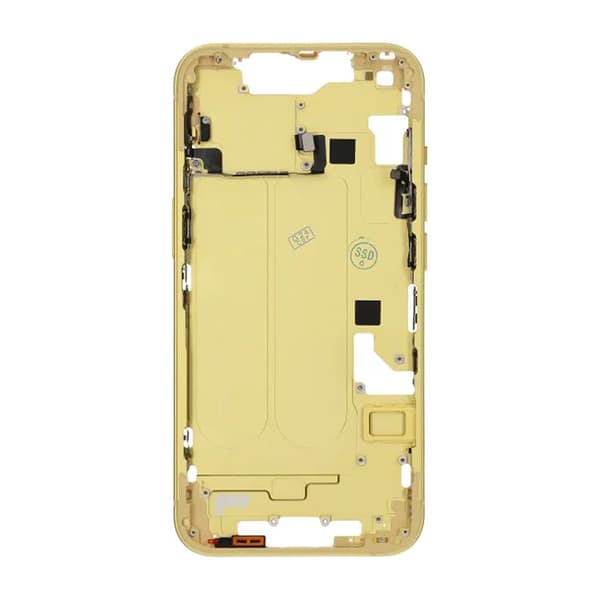 iPhone 14 Back Cover Middle Frame OEM Yellow With Small Parts