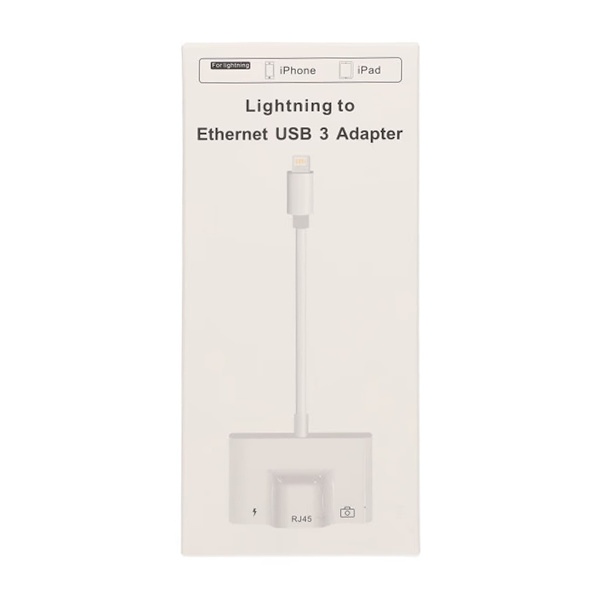 Lightning to Ethernet and Lightning and USB A