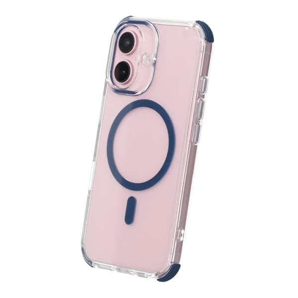 Rvelon Four-corner anti-falling magnetic suction Case For iPhone 16 Blue