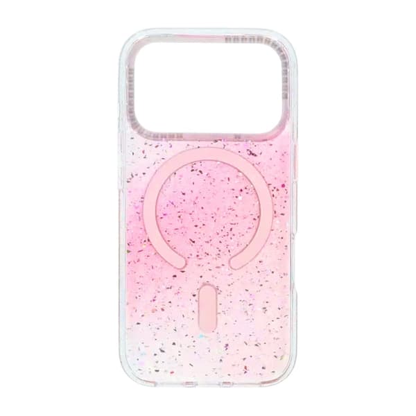 Glitter Skal MagSafe och Diamanter för iPhone 17 Pro - Rosa