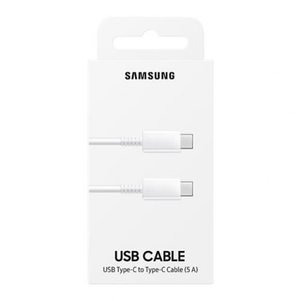 Original Samsung USB-C till USB-C-kabel 5A - Vit