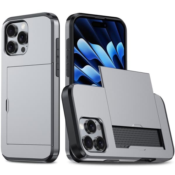iPhone 16 Pro Max Cover with card slot - Grey