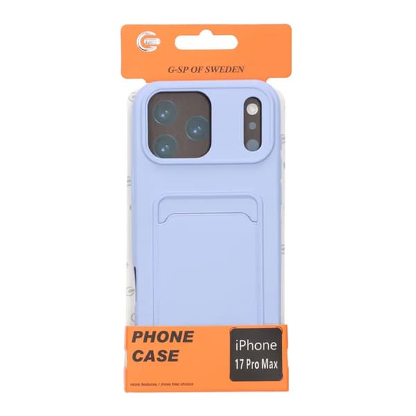 Silicone Mobile Case with Card Holder for iPhone 17 Pro Max - Purple