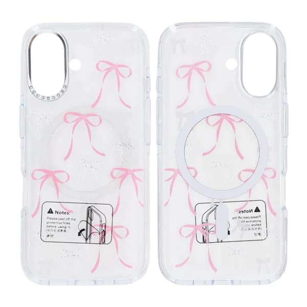 Mobile case Magsafe for iPhone 17 - Transparent with bow