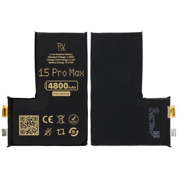 RV Battery cell 549265PL for iPhone 15 Pro Max, 4800mAh