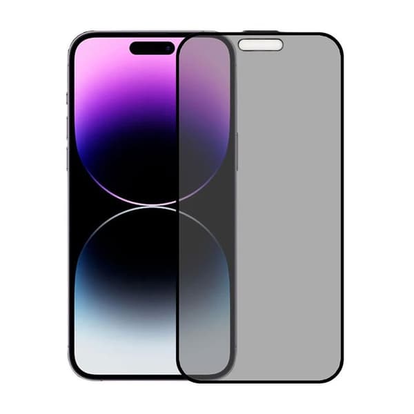 Privacy Tempered Glass Screen Protector iPhone 16 Pro Max - Black - bulk