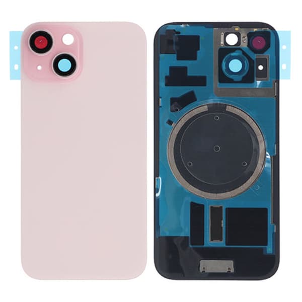 Replacement For iPhone 15 Plus Back Glass Panel With Magsafe Magnet-Pink