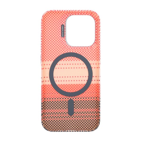 Magsafe Case and Stand for iPhone 15 Pro - Striped Orange