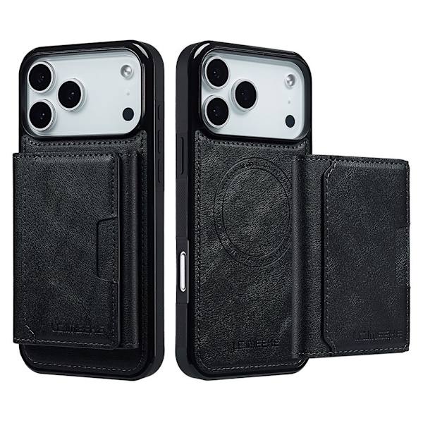 LC.IMEEKE iPhone 17 Pro Max MagSafe Case with Wallet - Black