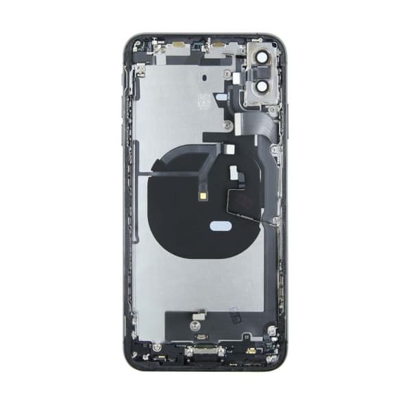 iPhone Xs Max Komplett Baksida Med Alla Flex Kablar - Original Svart