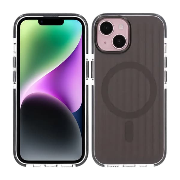 Patterned TPU Case with Magsafe for iPhone 13 and 14 and 15 - Black