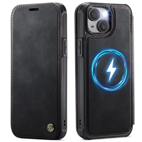 CASEME 053 iPhone 12/12 Pro Wallet Cover MagSafe RFID blocking - Black