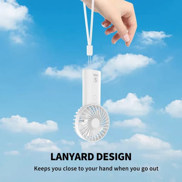 SiGN Handfläkt Bärbar Mini USB med Lampa - Vit