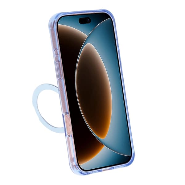 Magic Crystal Airbag Shockproof Magnetic Case with 360° Rotating Stand For iPhone 17 Pro Max/18 Pro Max Blue