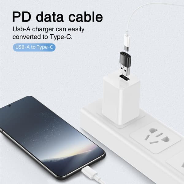 SiGN USB-C till USB-A Adapter, 2-pack Svart