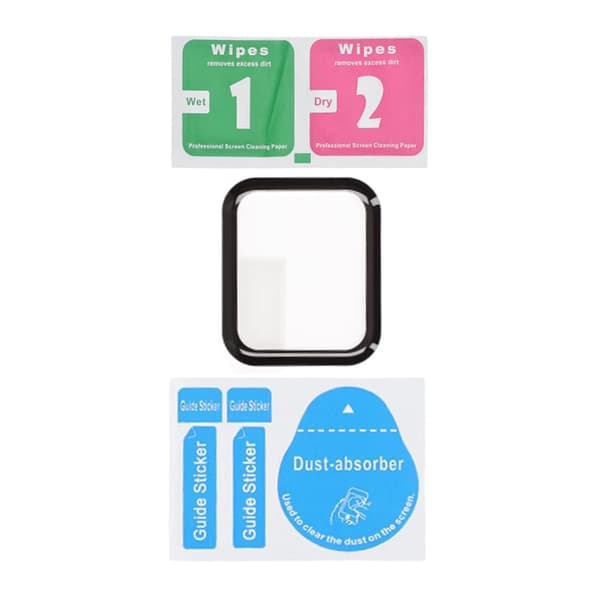 Screen Protector Apple Watch SE 44mm Full Coverage Tempered Glass - Black