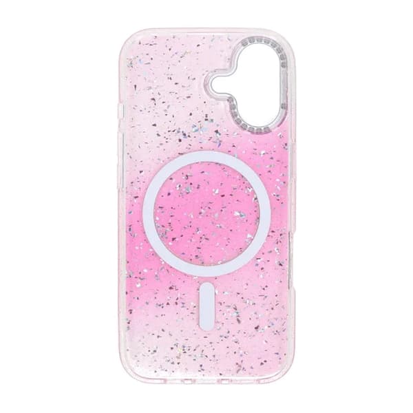 Glitter Skal MagSafe och Diamanter för iPhone 17 - Rosa