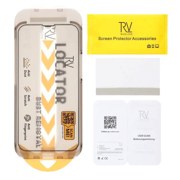 Rvelon Skärmskydd 3D Härdat Glas för iPhone 13/13 Pro/14/16e med Monteringsram