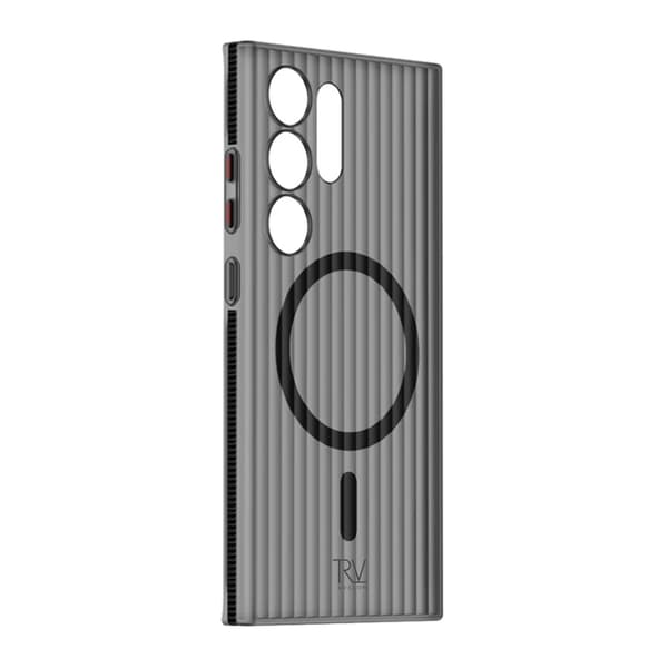 Samsung Galaxy S24 Ultra Mobile Case Corrugated with Magnet Rvelon - Black