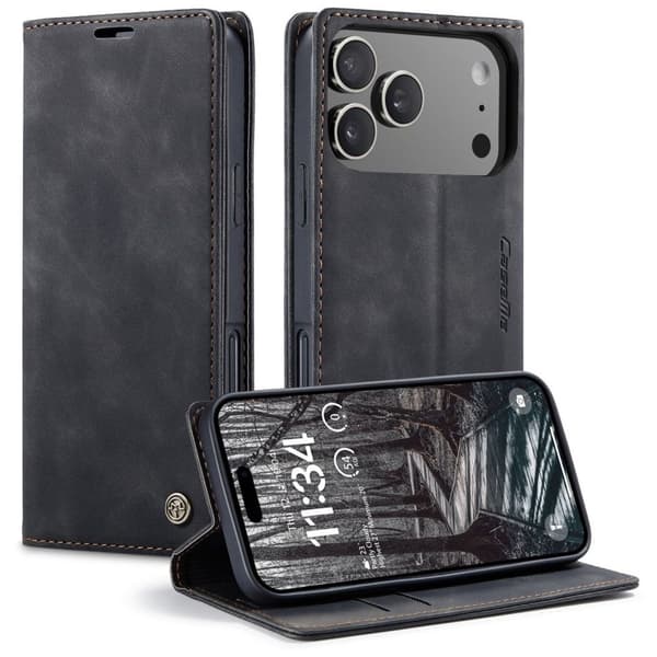 CASEME iPhone 18 Pro Max/17 Pro Max Wallet Case with Stand - Black
