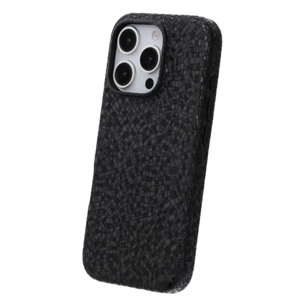 Crystal Grain Full Wrap Magnetic PU Leather Case For iPhone 16 Pro Black