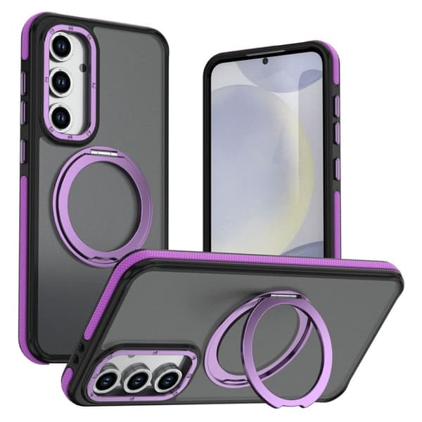 Samsung Galaxy S26 FE Case with Magnetic Ring and Stand – Purple