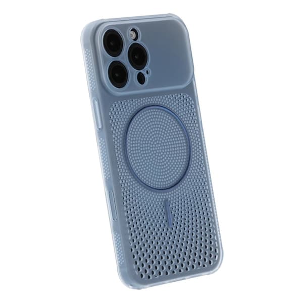 Magnetic Mesh Cooling Phone Case For iPhone 16 Pro Max Blue