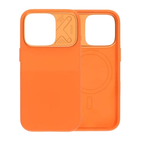 Silikonskal MagSafe med Kameraskydd till iPhone 16 Pro - Orange
