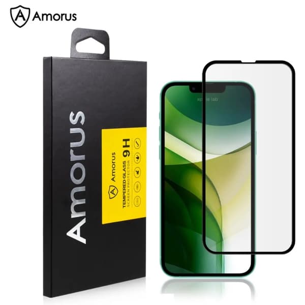 AMORUS Curved Skärmskydd för iPhone 13 & iPhone 13 Pro Svart