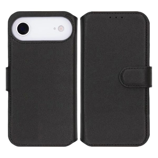 Rvelon Wallet Case Genuine Leather for iPhone Air - Black