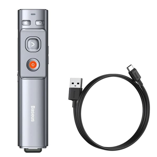 Baseus Orange Dot Wireless Laser Pointer for Presentations, rechargable - Gray