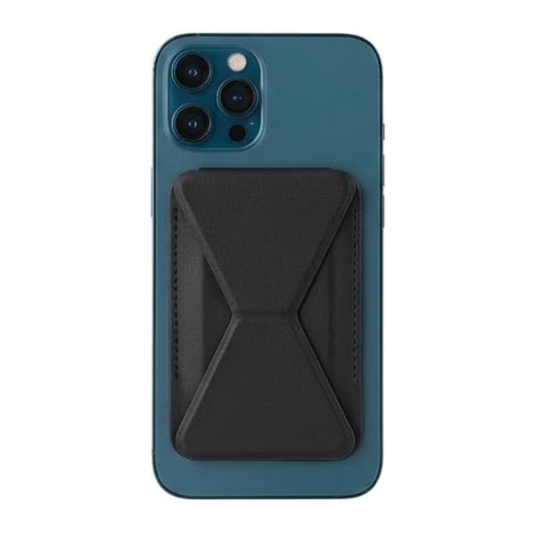 Foldable Ultra Thin Magnetic Cardholder Phone Kickstand Black