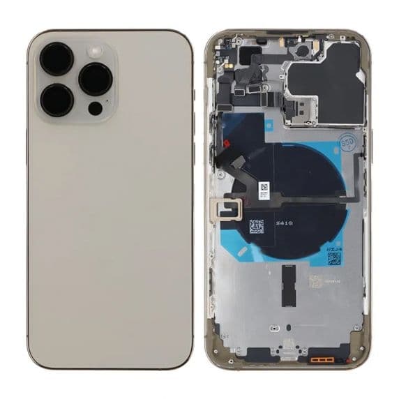 iPhone 14 Pro Max Baksida med Komplett Ram - Guld Svart