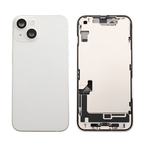 Original iPhone 14 Baksida med Komplett Ram - Vit