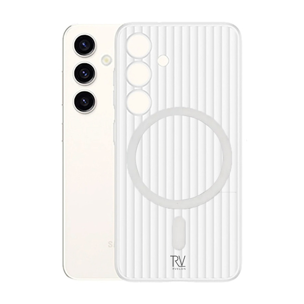 Samsung Galaxy S24 Plus Case Corrugated with Magnet Rvelon - White
