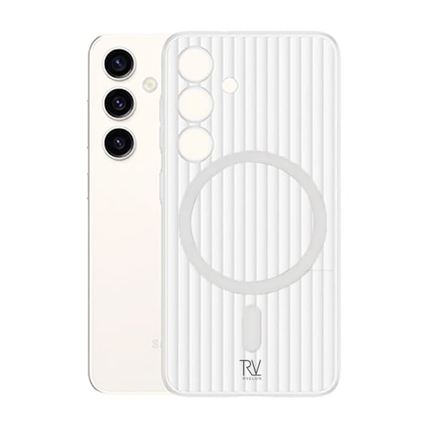 Samsung Galaxy S24 Plus Mobile Case Corrugated with Magnet Rvelon - White