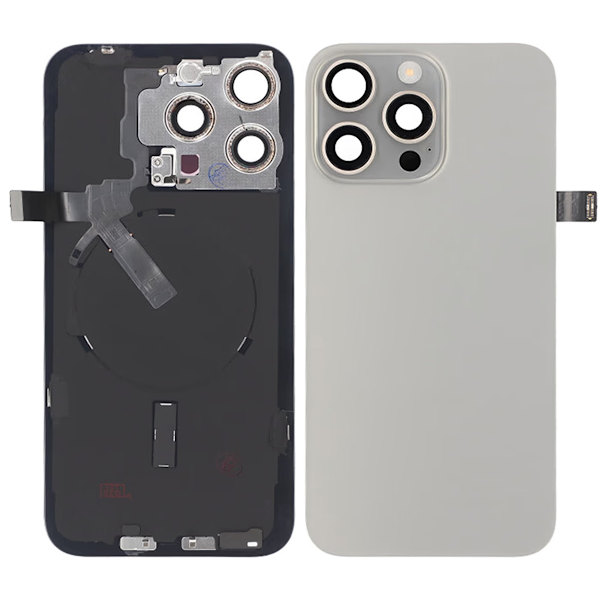 iPhone 15 Pro Max Back Glass Complete OEM - Natural Titanium