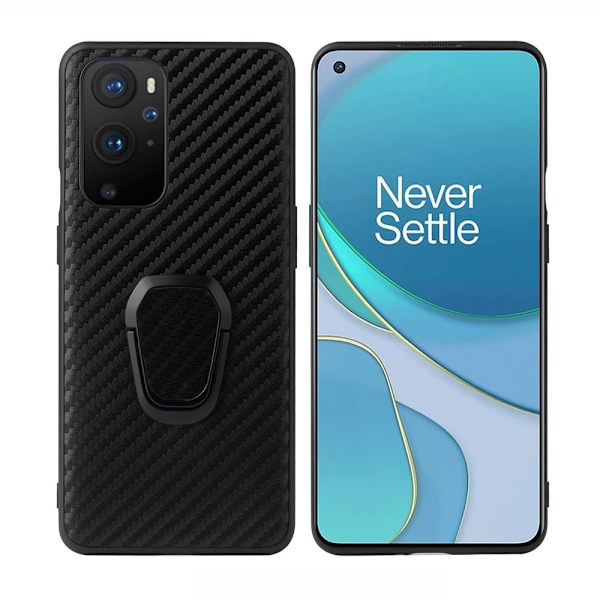 Kickstand Case with Ringholder for OnePlus 9 Pro - Carbon Fiber Texture