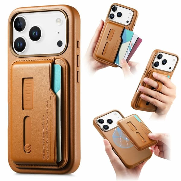 iPhone 18 Pro Max/17 Pro Max Magsafe Case with Removable Wallet - Brown