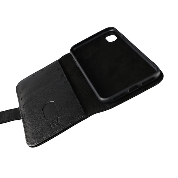 iPhone X/XS Plånboksfodral Läder Rvelon - Svart