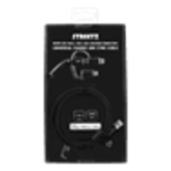 Deltaco 3-i-1 tygklädd USB-synk/laddarkabel, 1m - Svart
