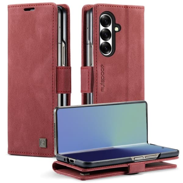 AUTSPACE Samsung Galaxy Z Fold8 Ultra Wallet Cover RFID Blocking - Red